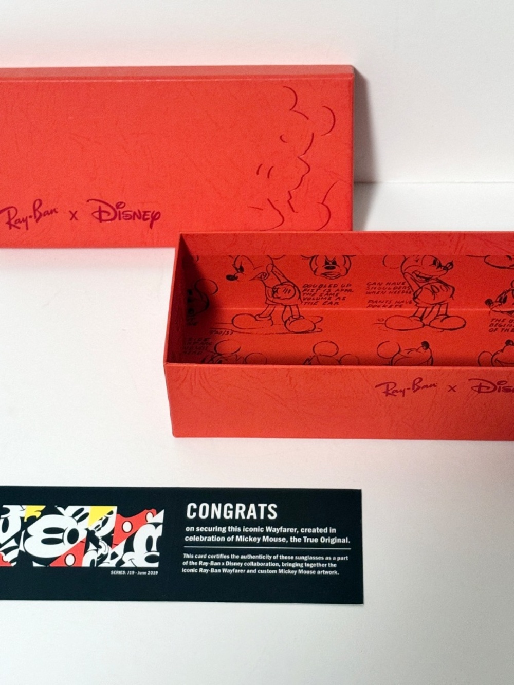 Ray-Ban x Disney Mickey J19 Limited Edition Box + Card